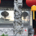 Customized relief dragon stone column